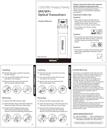 10Gtek 10GBase-SR SFP+ LC Transceiver, 10G 850nm Multimode SFP Module, up to 300 Meters, for Cisco SFP-10G-SR, Meraki MA-SFP-10GB-SR, Ubiquiti UniFi UF-MM-10G, Fortinet, Mikrotik and More, Pack of 10|B00ZCDDOPS