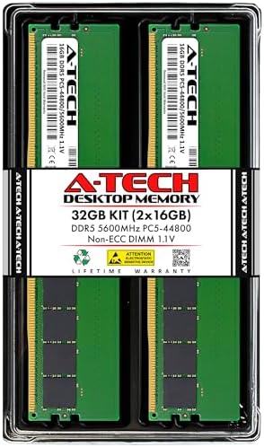 A-Tech 16GB Kit (2x8GB DDR5 4800MHz PC5-38400 CL40 UDIMM 1.1V Non-ECC Unbuffered DIMM 288-Pin Desktop PC/Computer RAM Memory Upgrade Modules