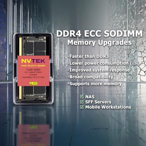 64GB (2X32GB) DDR4 2666MHZ PC4-21300 2Rx8 1.2V CL19 260-PIN ECC Unbuffered SODIMM KIT|B0FJD3K8MJ