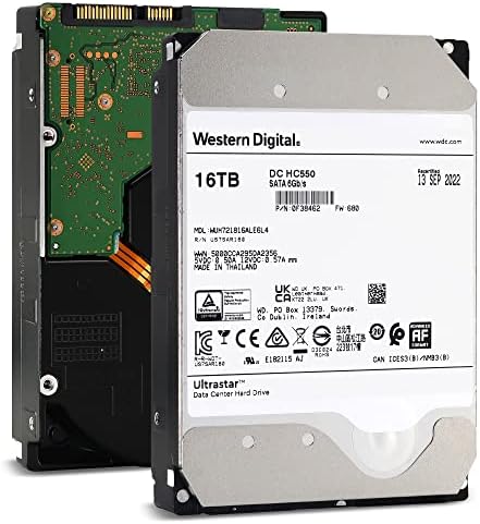 Western Digital Ultrastar DC HC550 WUH721816ALE6L4 0F38462 16TB 7.2K RPM SATA 6Gb/s 512e 512MB 3.5" SE HDD|B0921PYS45