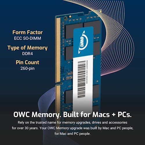 OWC 64GB (2x32GB) DDR4 2666MHz PC4-21300 CL19 2RX8 ECC Unbuffered SODIMM 1.2V 260-pin Memory RAM|B0CBTBR62J