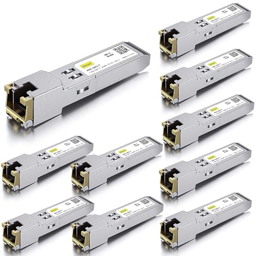 10Gtek 1.25G SFP 1000Base-SX Multimode LC Fiber Transceiver, 850nm MMF, 550m, for Cisco GLC-SX-MMD/SFP-GE-S, Meraki MA-SFP-1GB-SX, Fortinet, Ubiquiti UniFi UF-MM-1G, Mikrotik, TP-Link, Pack of 2|B08BP3JDBV
