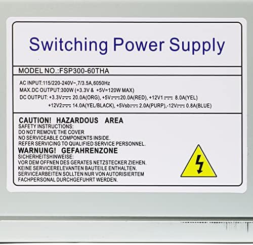 LXun Upgraded 300W FSP300-60PLN ATX Power Supply Compatible with FSP300-60PFN FSP300-60ATV FSP300-60THA 9PA3007705 9PA3004001 9PA3007715 9PA3007712 PSU 24Pin+4Pin Power Supply