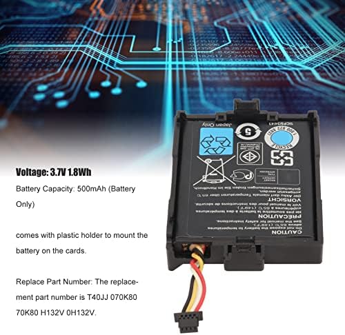 Vikye T40JJ 70K80 Battery for PERC RAID H710 H710P H730 H810 H830, 3.7V 500mAh PERC Controller Battery Replacement with Plastic Holder|B0CCJ1KGQ2