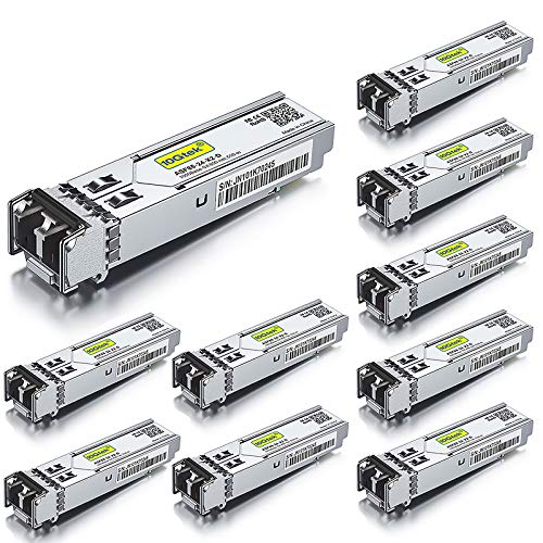 10Gtek 1.25G SFP 1000Base-SX Multimode LC Fiber Transceiver, 850nm MMF, 550m, for Cisco GLC-SX-MMD/SFP-GE-S, Meraki MA-SFP-1GB-SX, Fortinet, Ubiquiti UniFi UF-MM-1G, Mikrotik, TP-Link, Pack of 2|B08BP3JDBV