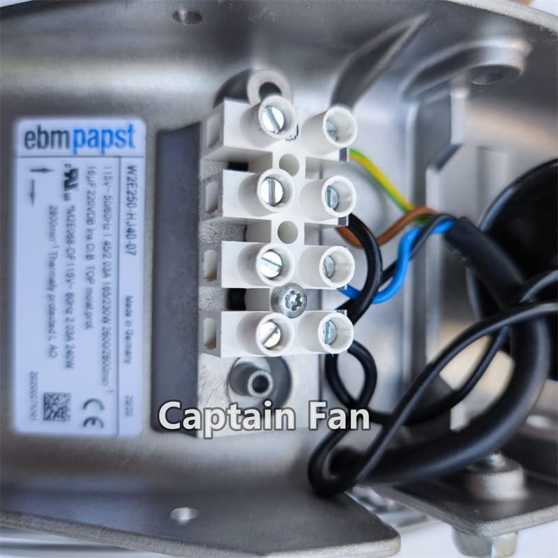 W2E250-HJ40-07 Ebm Papst Fan 115VAC 1.45/2.03A Axial Cooling Fan Cabinet|B0BTM72LCJ