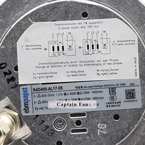 R4D400-AL17-05 Ebm Papst Fan 480V AC Fan 1.01/1.22A For Inverter Able to Replace and Upgraded from R4D400-AB04-05