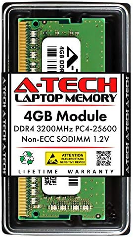 A-Tech 8GB DDR4 3200 MHz SODIMM PC4-25600 (PC4-3200AA CL22 Non-ECC Laptop RAM Memory Module