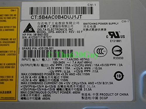 HP XW4400 460W 460 Watt Power Supply 435128-001 381840-002 Delta DPS-460CB C (Renewed