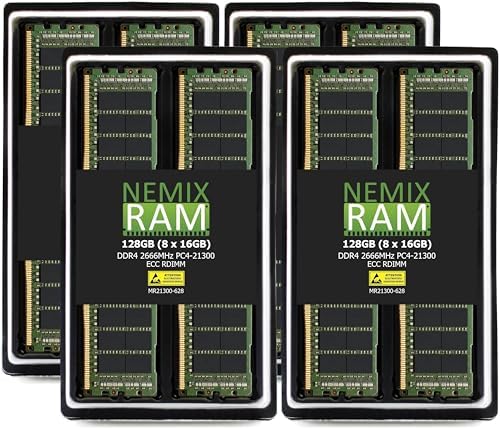 NEMIX RAM 32GB (2X16GB DDR4 2666MHZ PC4-21300 2Rx8 1.2V CL19 288-PIN ECC RDIMM Registered Server Memory KIT