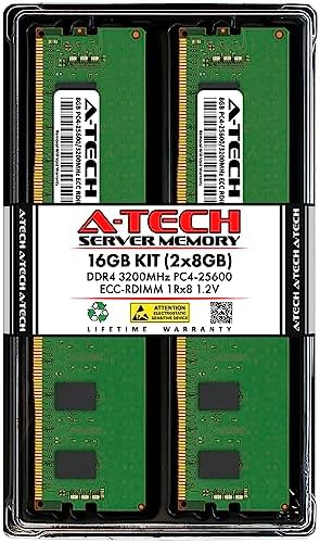 A-Tech 64GB Kit (2x32GB DDR4 3200MHz PC4-25600 ECC RDIMM 2Rx4 Dual Rank 1.2V ECC Registered DIMM 288-Pin Server & Workstation RAM Memory Upgrade Modules (A-Tech Enterprise Series