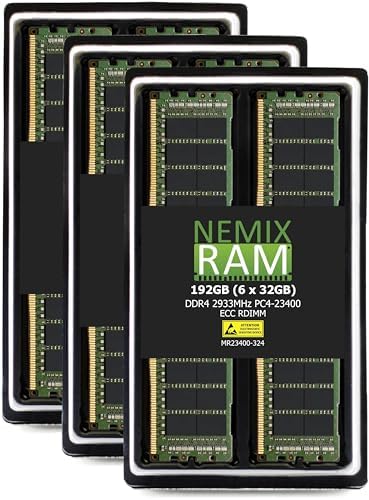 NEMIX RAM 128GB (4X32GB DDR4 2933MHZ PC4-23400 2Rx4 1.2V CL21 288-PIN ECC RDIMM KIT Registered Server Memory Compatible with Dell PowerEdge R740xd Rack Server