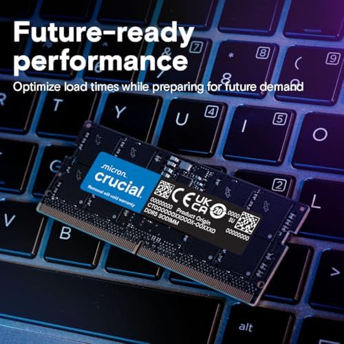 Crucial 16GB DDR5 RAM, 5600MHz (or 5200MHz or 4800MHz Laptop Memory, SODIMM 262-Pin, Compatible with 13th Gen Intel Core and AMD Ryzen 7000 - CT16G56C46S5