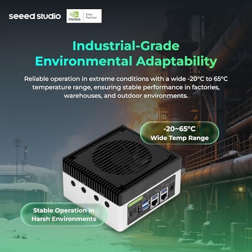 seeed studio NVIDIA Jetson Orin NX 16GB Edge AI Device - reComputer J4012, 4xUSB 3.2, M.2 Key E & Key M Slot, Pre-Installed Jetpack System with NVIDIA Jetpack on 128GB NVMe SSD|B0C88V4CB7