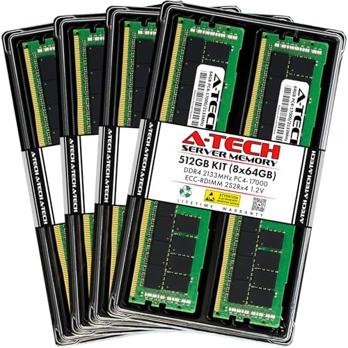 A-Tech 64GB Kit (2x32GB DDR4 2666MHz PC4-21300 ECC RDIMM 2Rx4 Dual Rank 1.2V ECC Registered DIMM 288-Pin Server & Workstation RAM Memory Upgrade Modules (A-Tech Enterprise Series