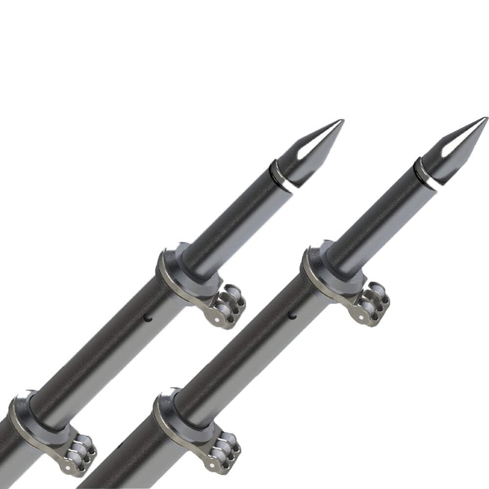 Taco Metals OT-0318HD-BKA Taco Deluxe Aluminum Tele-Outrigger Pole, 18', Black, 1 pr.