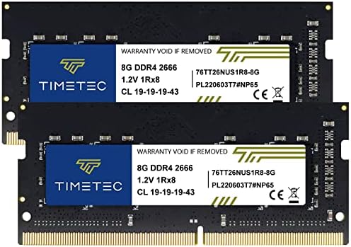 Timetec Elite DDR4 32GB Kit (2 x 16GB 2666MHz (DDR4-2666 PC4-21300 CL19 Non-ECC Unbuffered 1.2V 2Rx8 Dual Rank 260 Pin SODIMM Laptop Notebook PC Computer Memory RAM Upgrade