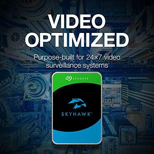 Seagate Skyhawk 8TB Video Internal Hard Drive HDD – 3.5 Inch SATA 6Gb/s 256MB Cache for DVR NVR Security Camera System with Data Rescue Services (ST8000VX010