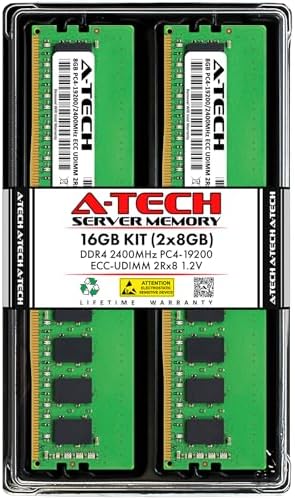 A-Tech Server 32GB Kit (2x16GB) DDR4 3200MHz PC4-25600 ECC UDIMM 2Rx8 Dual Rank 1.2V ECC Unbuffered DIMM 288-Pin Server & Workstation RAM Memory Upgrade Modules (A-Tech Enterprise Series)|B0BQ9NKVQF