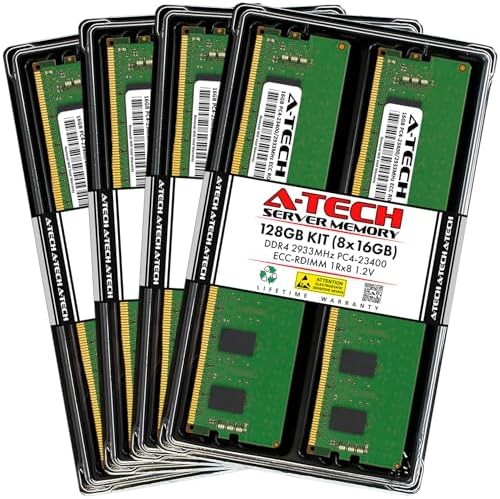 A-Tech 64GB Kit (2x32GB DDR4 2666MHz PC4-21300 ECC RDIMM 2Rx4 Dual Rank 1.2V ECC Registered DIMM 288-Pin Server & Workstation RAM Memory Upgrade Modules (A-Tech Enterprise Series