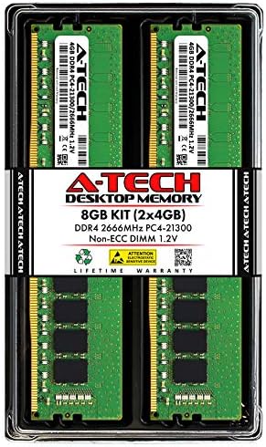 A-Tech 32GB (2x16GB DDR4 2666 MHz UDIMM PC4-21300 (PC4-2666V CL19 DIMM Non-ECC Desktop RAM Memory Modules