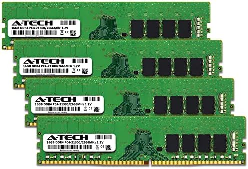 A-Tech 64GB (2x32GB) DDR4 2666 MHz UDIMM PC4-21300 (PC4-2666V) CL19 DIMM 2Rx8 Non-ECC Desktop RAM Memory Modules|B08X677MNF