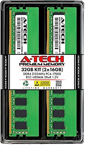 A-Tech Server 32GB Kit (2x16GB) DDR4 3200MHz PC4-25600 ECC UDIMM 2Rx8 Dual Rank 1.2V ECC Unbuffered DIMM 288-Pin Server & Workstation RAM Memory Upgrade Modules (A-Tech Enterprise Series)|B0BQ9NKVQF