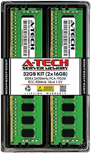 A-Tech 64GB Kit (2x32GB DDR4 2400MHz PC4-19200 ECC RDIMM 2Rx4 Dual Rank 1.2V ECC Registered DIMM 288-Pin Server & Workstation RAM Memory Upgrade Modules (A-Tech Enterprise Series