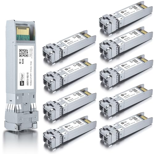 H!Fiber 10G Multimode SFP+ LC Module, 10GBase-SR Fiber Transceiver for Cisco SFP-10G-SR, Meraki MA-SFP-10GB-SR, Ubiquiti UniFi UF-MM-10G, Mikrotik, Netgear and More (MMF,850nm,300m,DDM) 2 Pack|B07JGV5G2M