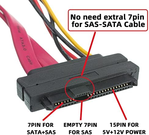 NFHK SFF-8482 SAS 22 Pin to 7 Pin + 15 Pin SATA Hard Disk Drive Raid Adapter with 15 Pin Power Port|B0CPPMG9BS