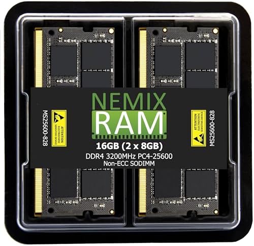 NEMIX RAM 16GB (1X16GB) DDR4 3200MHZ PC4-25600 2Rx8 1.2V CL22 260-PIN Non-ECC SODIMM Laptop PC Memory|B084YYGZXF