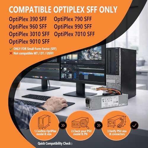 H240AS-01 H240AS-00 L240AS-00 2TXYM 3WN11 240W Optiplex 7010 SFF Power Supply for Dell Optiplex 390 790 960 990 3010 9010 Small Form Factor Systems CCCVC 3RK5T ac240as-00 D240ES-00|B07C7CVM4M