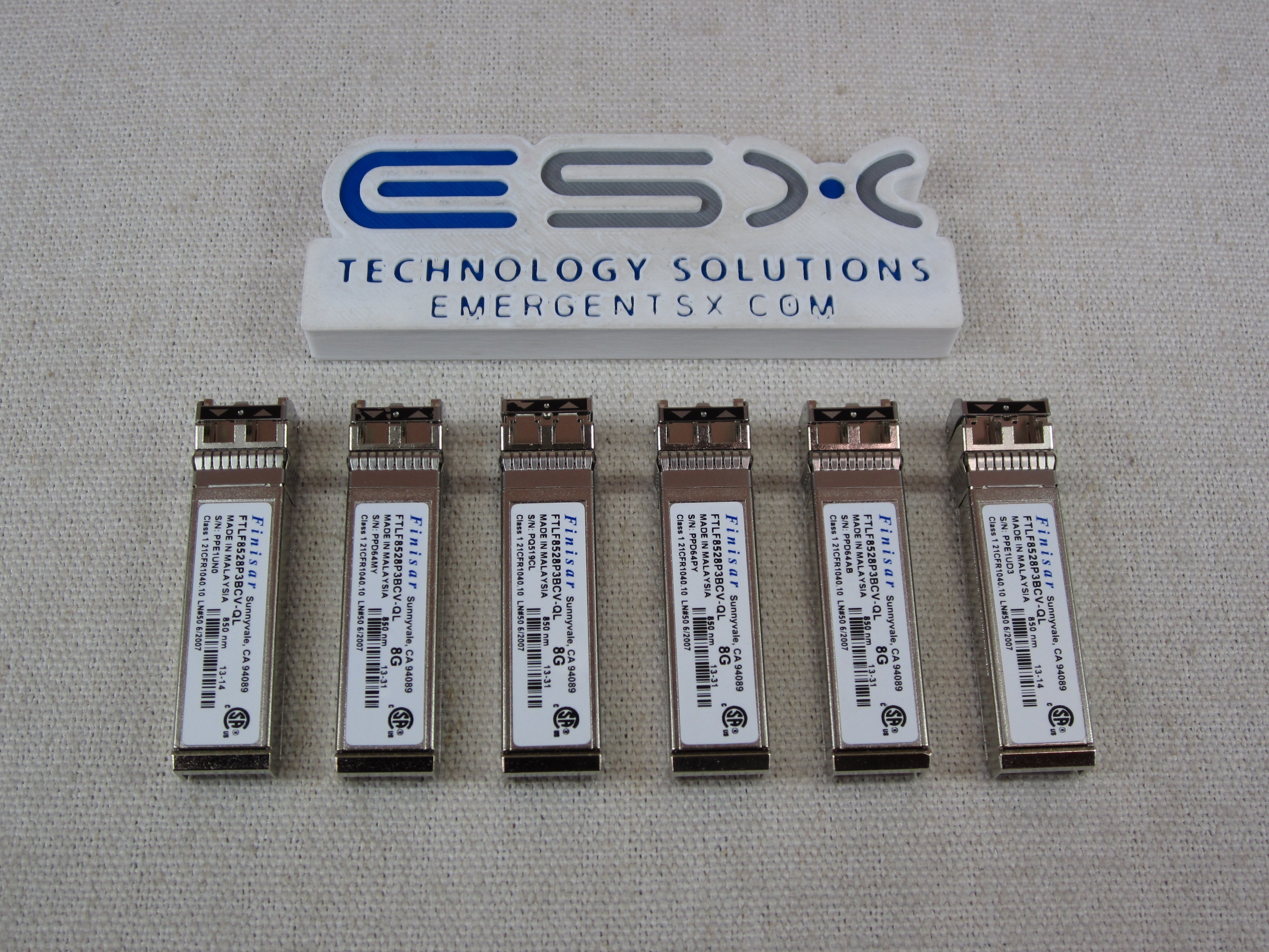 Lot of 6x Finisar FTLF8528P3BCV-QL 8Gb/s FC SFP+ Optical Transceiver Module