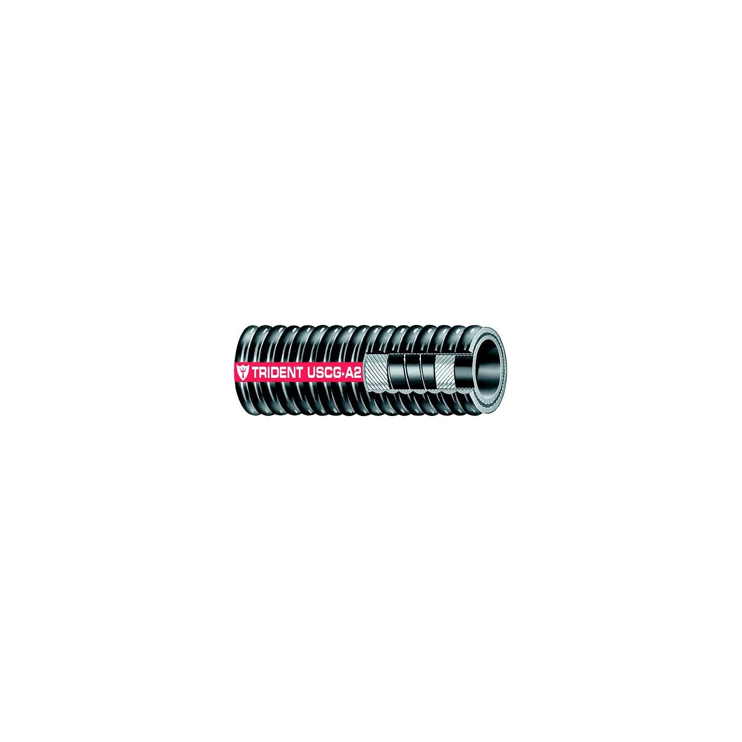 Trident Marine 329-2004 Trident Type A2 Corrugated Fuel Fill Hose, 2" x 12.5'