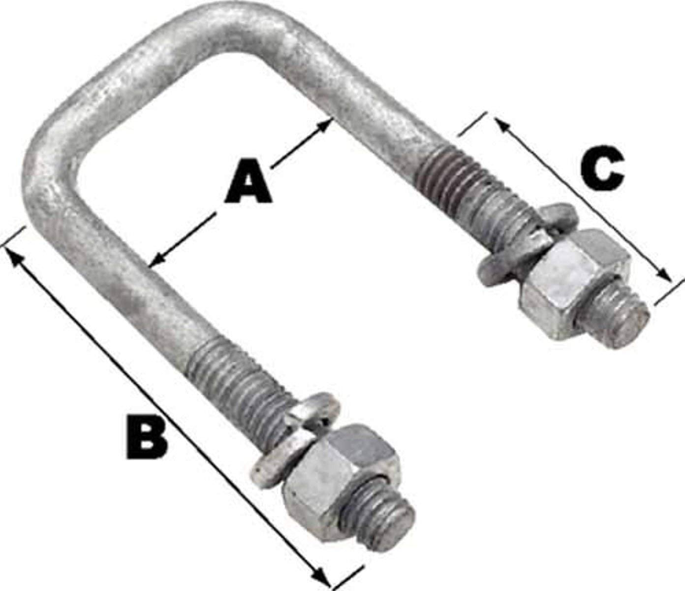 Seachoice 57201 Sq U-Bolt-1 9/16X3 9/16