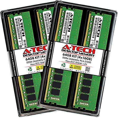 A-Tech 32GB (2x16GB DDR4 2666 MHz UDIMM PC4-21300 (PC4-2666V CL19 DIMM Non-ECC Desktop RAM Memory Modules
