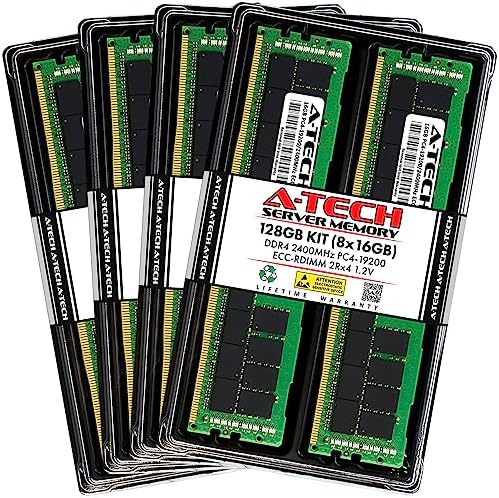 A-Tech 64GB Kit (2x32GB DDR4 2133MHz PC4-17000 ECC RDIMM 2Rx4 Dual Rank 1.2V ECC Registered DIMM 288-Pin Server & Workstation RAM Memory Upgrade Modules (A-Tech Enterprise Series