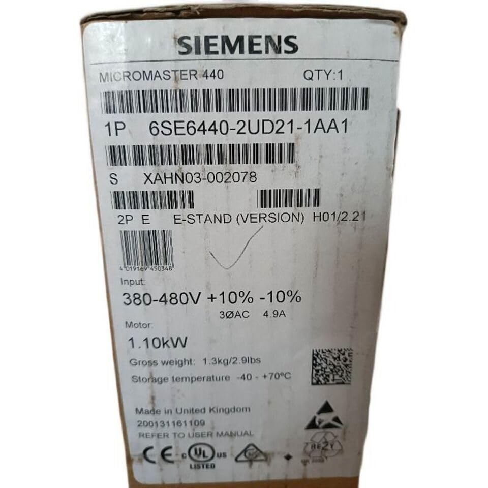 Fit for Siemens 6SE6440-2UD21-1AA1 AC Drive MICROMASTER 440 Without Filter 3PHASE|B0DQLPDVYM