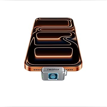 TWOPAN Nano SSD 256GB, USB-C External SSD Storage Hard Drive with Fingerprint Lock, Compatible with iPhone 17/16/15, MacBook, iPad, Steam Deck, PS5, Selfie Stick, Android, Travel and Backup