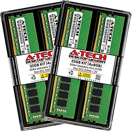 A-Tech 32GB (2x16GB DDR4 2666 MHz UDIMM PC4-21300 (PC4-2666V CL19 DIMM Non-ECC Desktop RAM Memory Modules