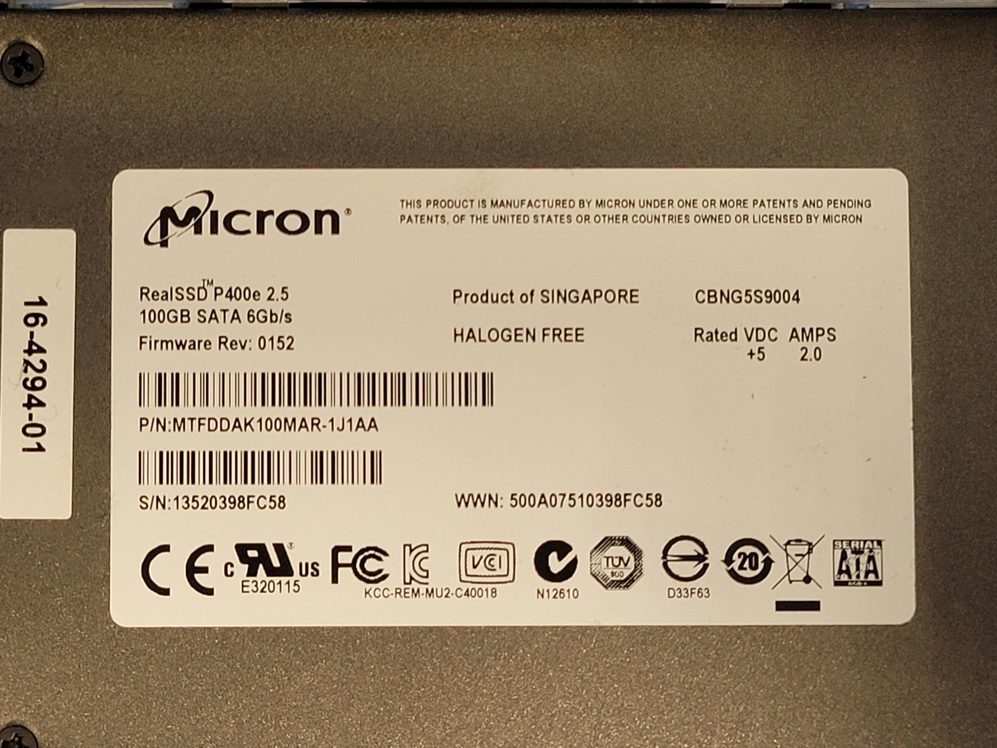 Cisco UCS-SD100G0KA2-G 100GB 2.5” SATA Solid State Drive SSD