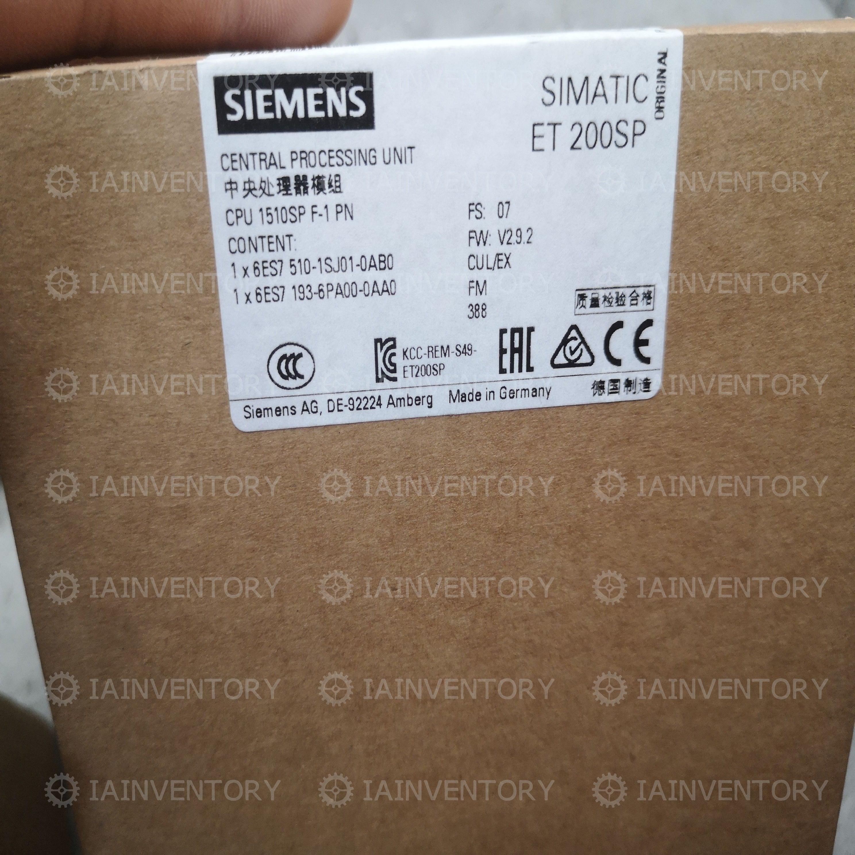 Siemens 6ES7510-1SJ01-0AB0 6ES7 510-1SJ01-0AB0 DP Central Processor Unit