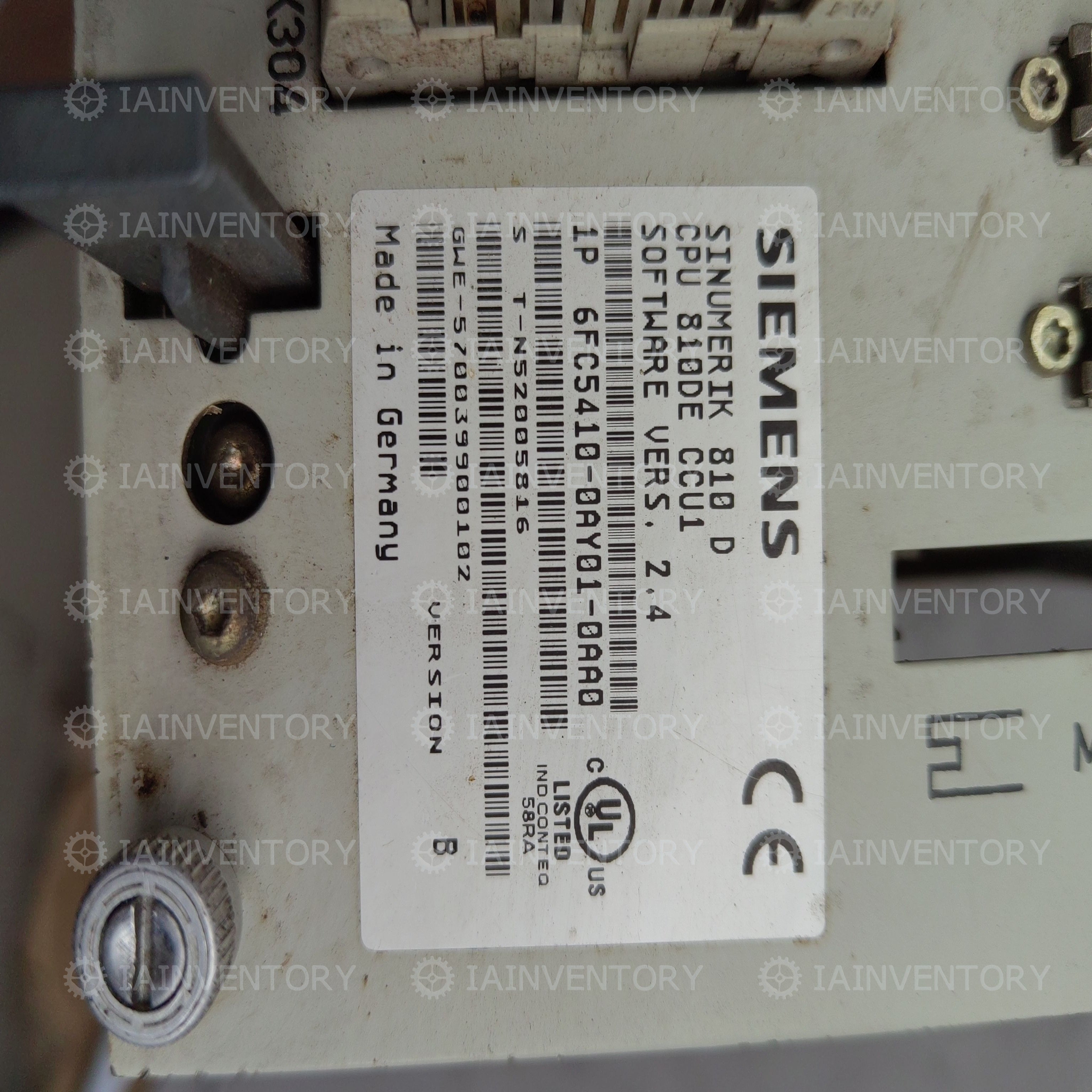 6FC5410-0AY01-0AA0 Siemens SINUMERIK 810DE CCU1 MODULE W