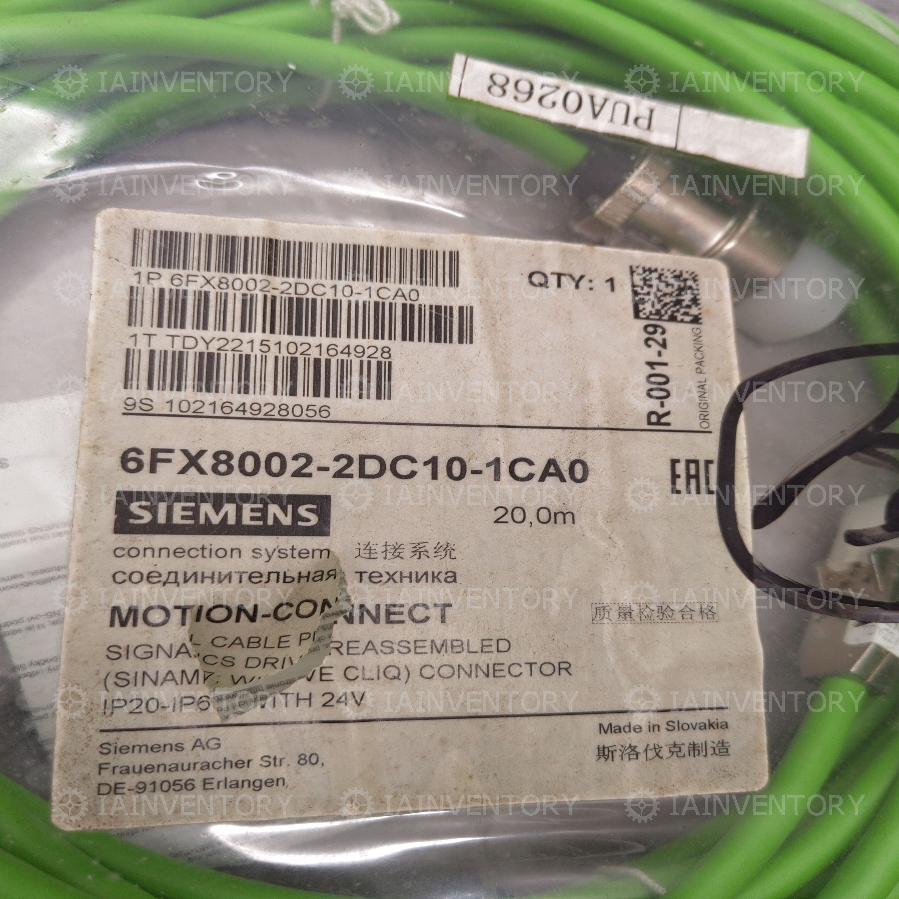 SIEMENS 6FX8002-2DC10-1CA0 Encoder Cable 20M