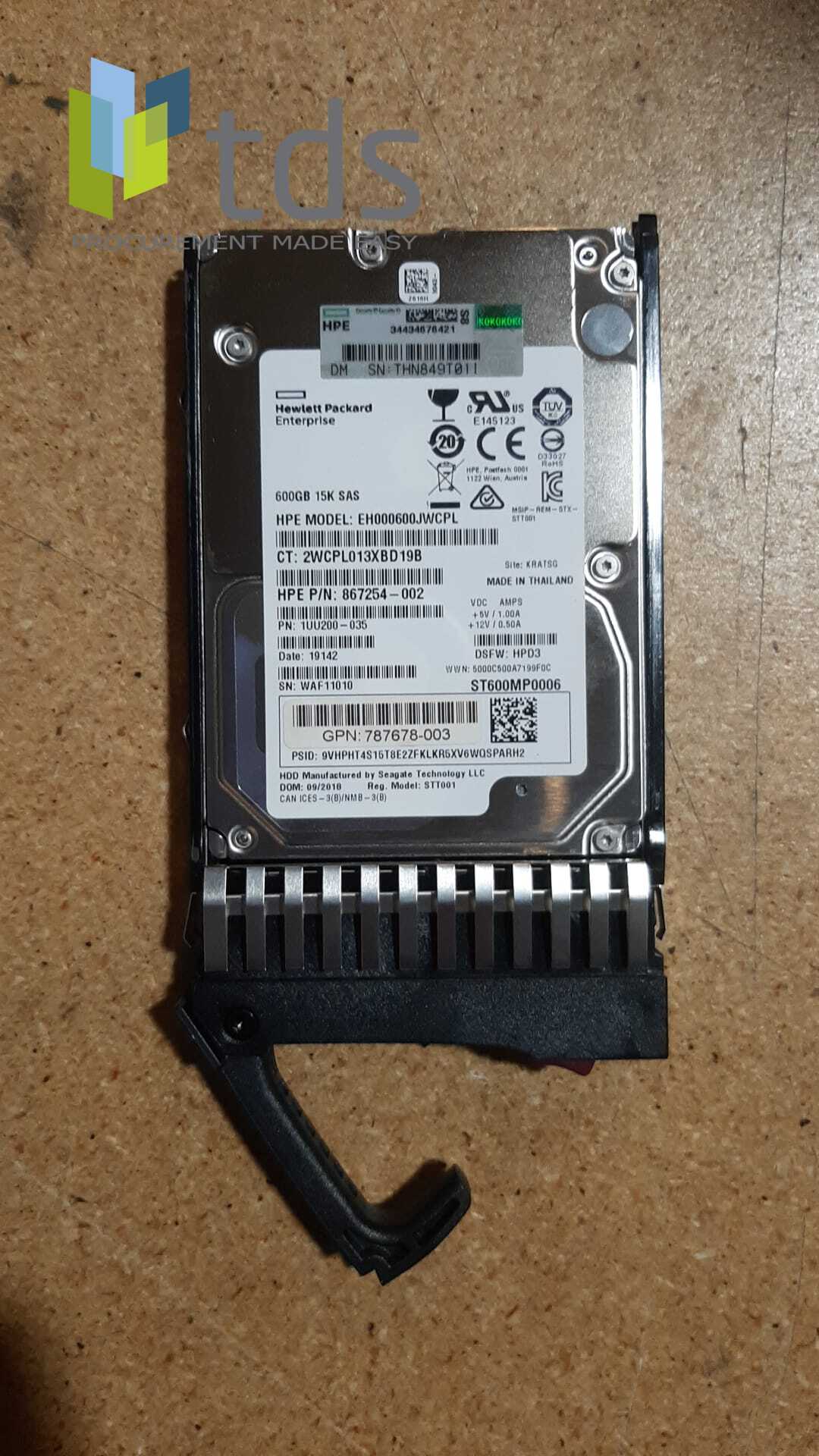 787642-001 787678-003 HP 12G DP 15K 600GB
