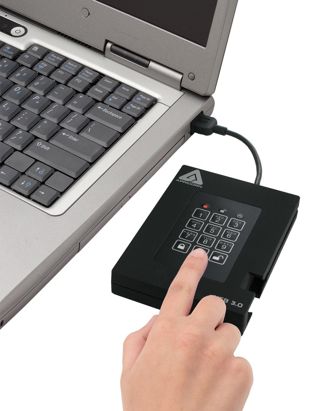 Apricorn 1TB Aegis Padlock Fortress USB 3.0 Encrypted Hard Drive with PIN Access (A25-3PL256-1000F) and 128GB Aegis Secure Key 3Z USB 3.1 Encrypted Flash Drive with PIN Access (ASK3Z-128GB)