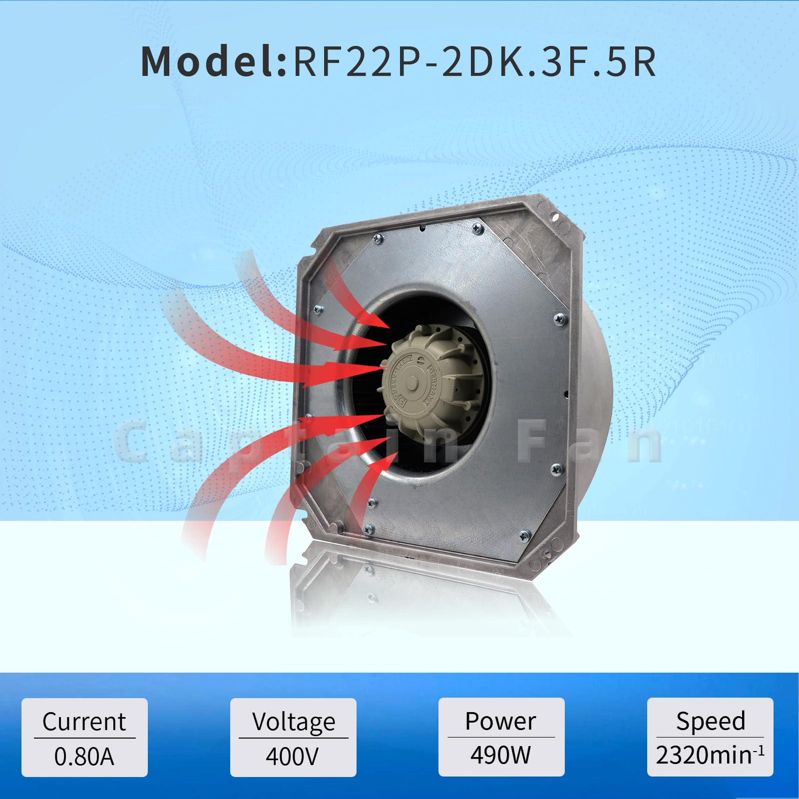 Original Ziehl-abegg RF22P-2DK.3F.5R 400V for Siemens Inverter Centrifugal Fans