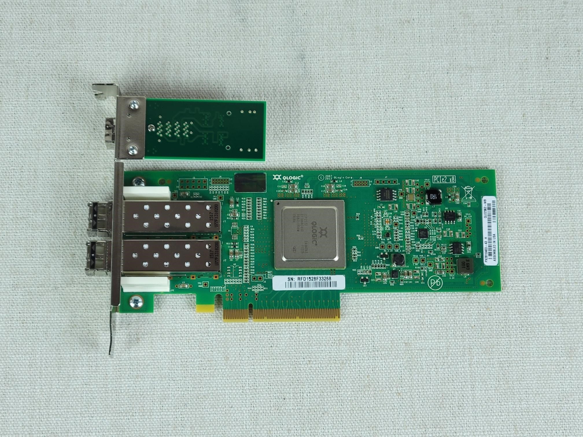 Qlogic Dual Port 8GB FC PCI-e HBA Full Bracket w/ SAS Expander QLE2562-WB