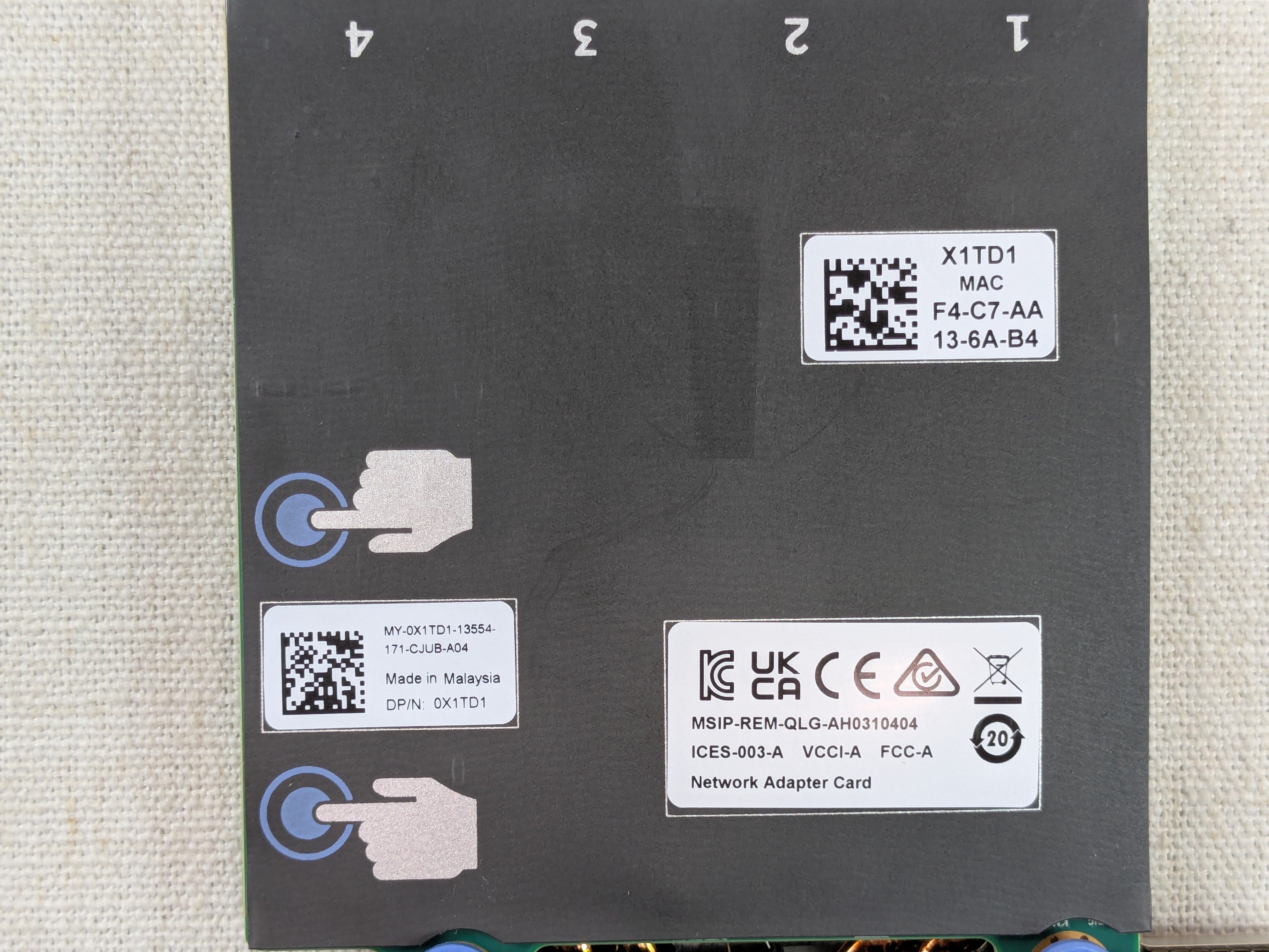 Dell X1TD1 QLogic QL41164 Quad-Port 10GBASE-T Network Daughter Card