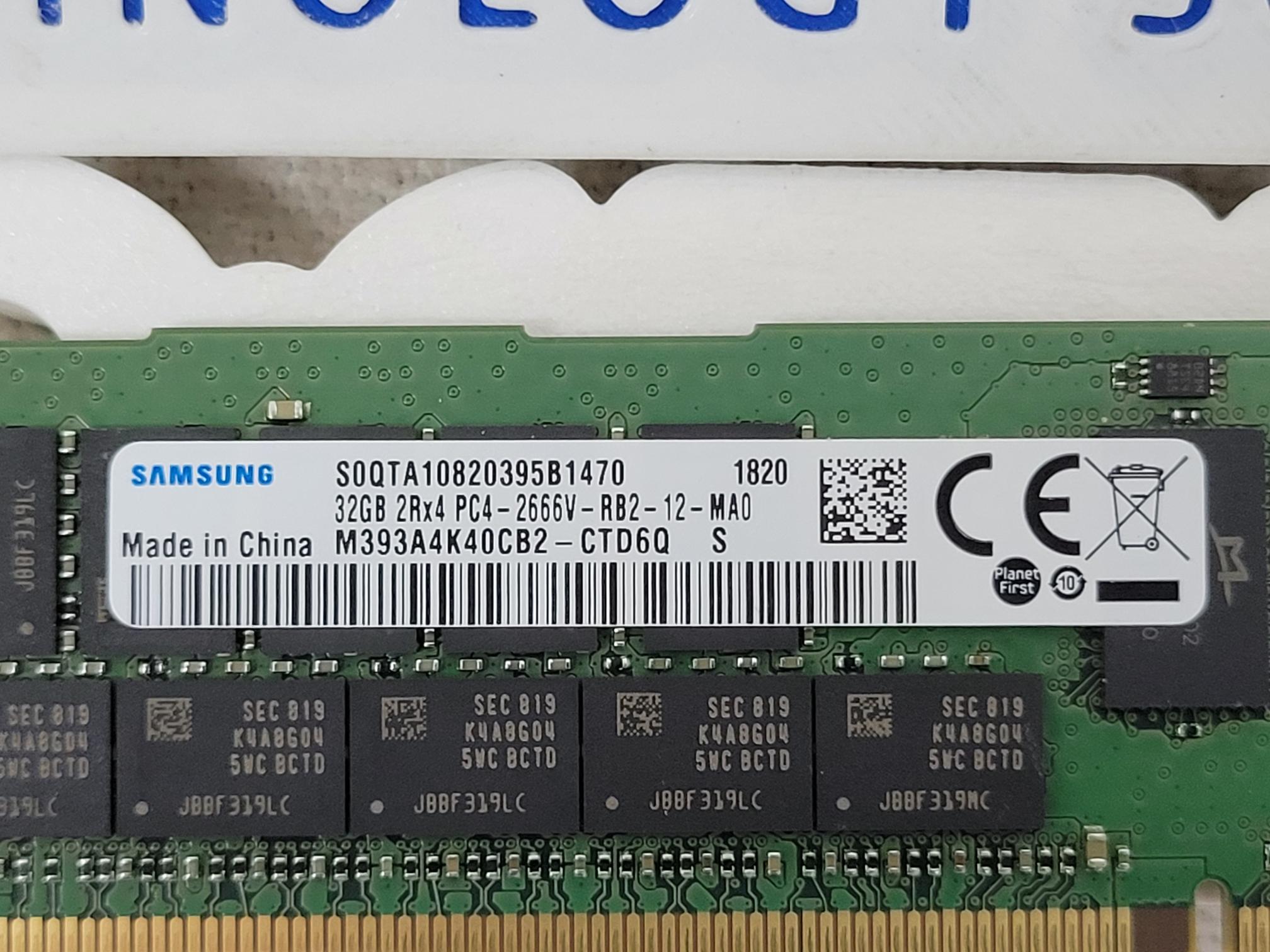 Samsung M393A4K40CB2-CTD6Q 32GB 2Rx4 PC4-2666V DDR4 Server Memory DIMM